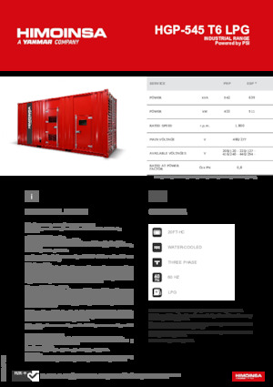 Benzines generátorok HIMOINSA HGP-545 T6 LPG