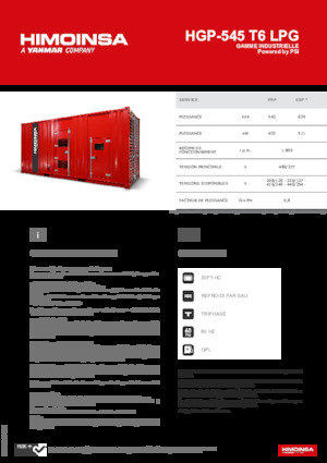 Benzines generátorok HIMOINSA HGP-545 T6 LPG
