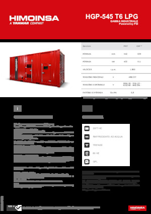Benzines generátorok HIMOINSA HGP-545 T6 LPG