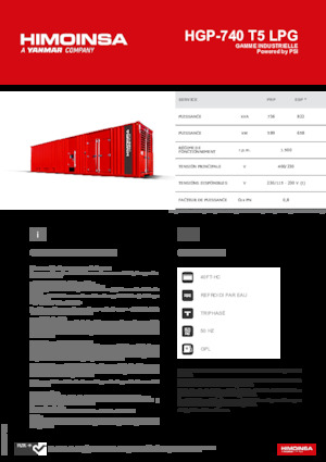 Benzines generátorok HIMOINSA HGP-740 T5 LPG