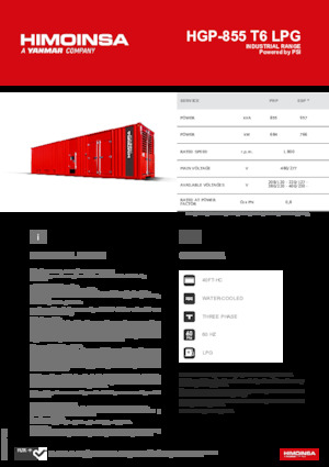Benzines generátorok HIMOINSA HGP-855 T6 LPG
