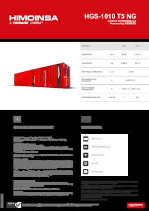 Benzines generátorok HIMOINSA HGS-1010 T5 NG