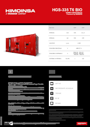 Benzines generátorok HIMOINSA HGS-335 T6 BIO