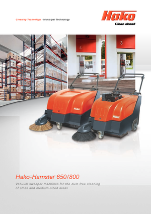 Kézi vezérlésű seprők Hako Hamster 650 E