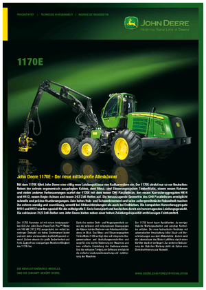 Betakartógépek John Deere 1170 E