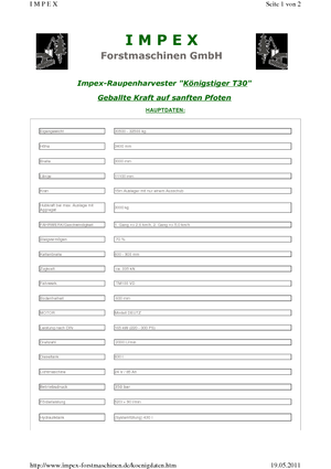 Betakartógépek Impex Königstiger T 30 Gigant