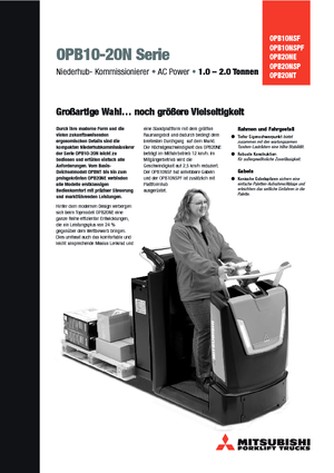 Horizontál kommisiózó targoncák Mitsubishi OPB 10 NSPF