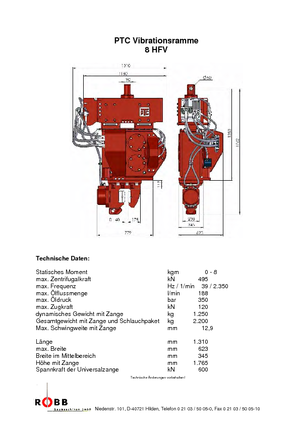 Vibrodöngölők PTC 8 HFV