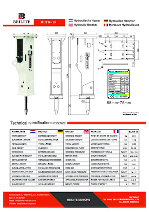 Hidraulikus törők Beilite BLTB-75