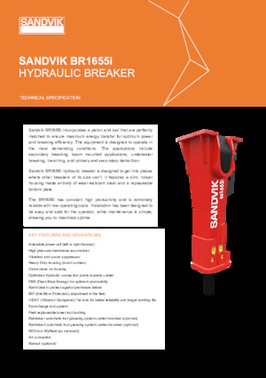 Hidraulikus törők Sandvik BR1655i