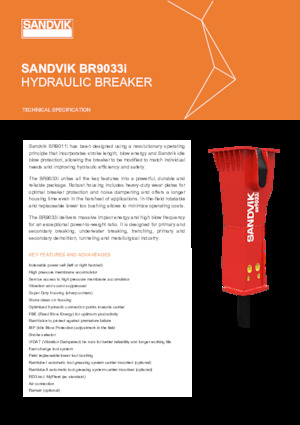 Hidraulikus törők Sandvik BR9033i