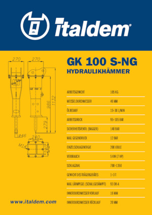 Hidraulikus törők Italdem GK 100 S-NG