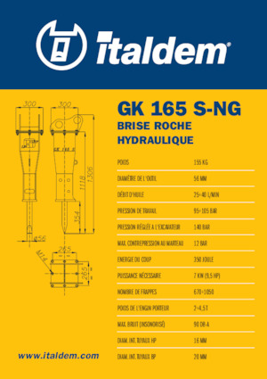 Hidraulikus törők Italdem GK 165 S-NG