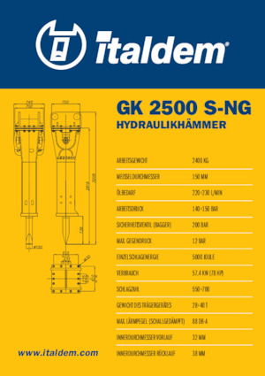 Hidraulikus törők Italdem GK 2500 S-NG