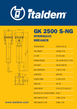 Hidraulikus törők Italdem GK 2500 S-NG