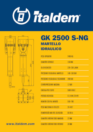 Hidraulikus törők Italdem GK 2500 S-NG