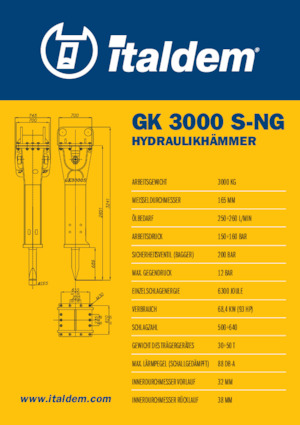 Hidraulikus törők Italdem GK 3000 S-NG