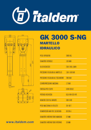 Hidraulikus törők Italdem GK 3000 S-NG