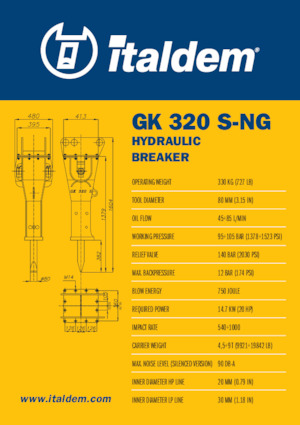 Hidraulikus törők Italdem GK 320 S-NG