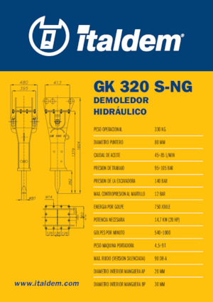 Hidraulikus törők Italdem GK 320 S-NG