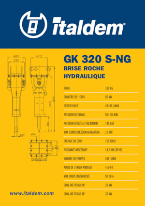 Hidraulikus törők Italdem GK 320 S-NG
