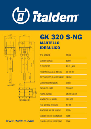 Hidraulikus törők Italdem GK 320 S-NG