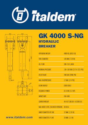 Hidraulikus törők Italdem GK 4000 S-NG