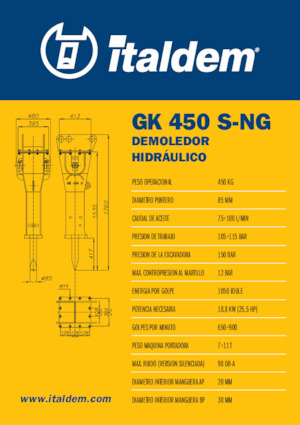 Hidraulikus törők Italdem GK 450 S-NG