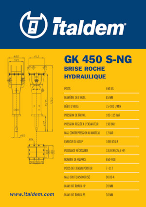 Hidraulikus törők Italdem GK 450 S-NG