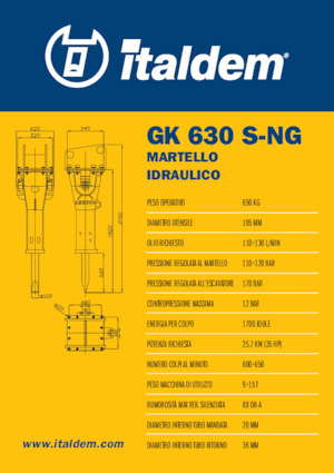 Hidraulikus törők Italdem GK 630 S-NG