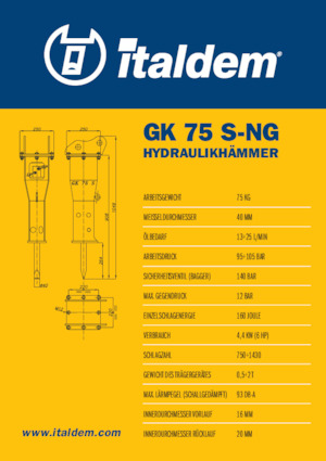 Hidraulikus törők Italdem GK 75 S-NG