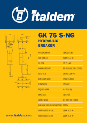 Hidraulikus törők Italdem GK 75 S-NG