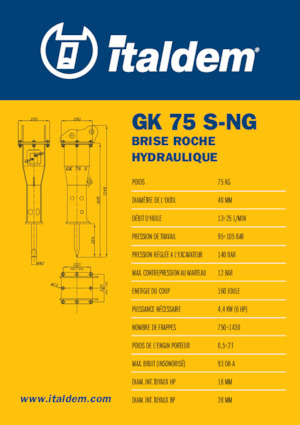 Hidraulikus törők Italdem GK 75 S-NG