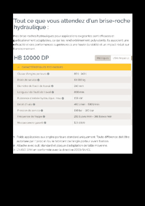 Hidraulikus törők Epiroc HB 10000 DP