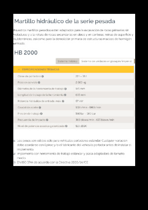 Hidraulikus törők Epiroc HB 2000