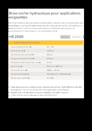 Hidraulikus törők Epiroc HB 2000