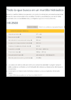 Hidraulikus törők Epiroc HB 2500