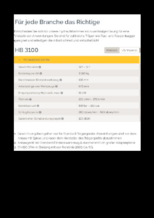 Hidraulikus törők Epiroc HB 3100