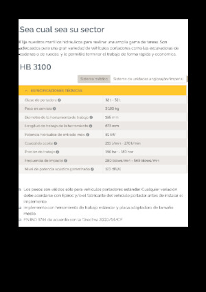 Hidraulikus törők Epiroc HB 3100