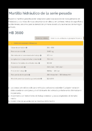 Hidraulikus törők Epiroc HB 3600