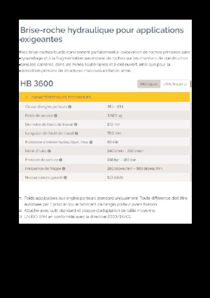 Hidraulikus törők Epiroc HB 3600