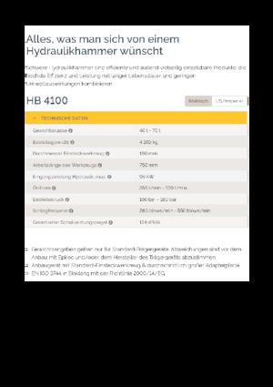 Hidraulikus törők Epiroc HB 4100