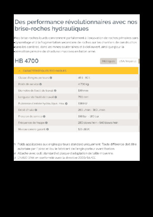 Hidraulikus törők Epiroc HB 4700