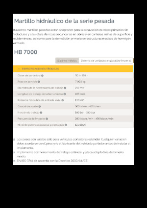 Hidraulikus törők Epiroc HB 7000