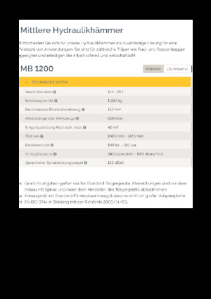 Hidraulikus törők Epiroc MB 1200