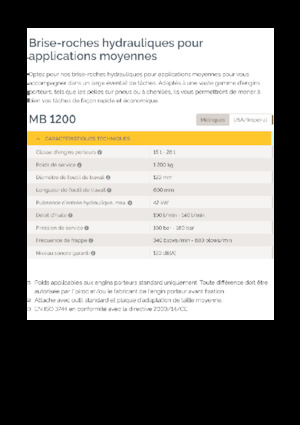 Hidraulikus törők Epiroc MB 1200