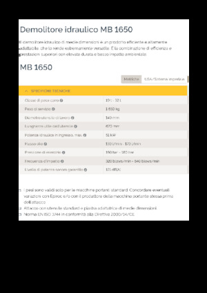 Hidraulikus törők Epiroc MB 1650