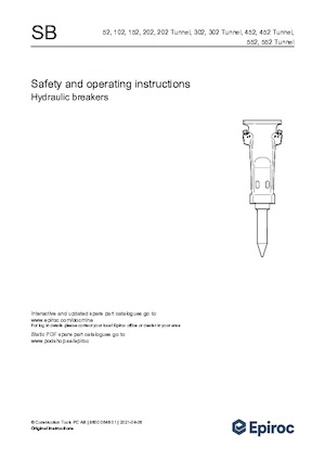Hidraulikus törők Epiroc SB 52