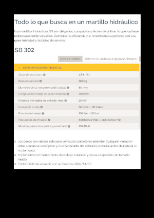 Hidraulikus törők Epiroc SB 302