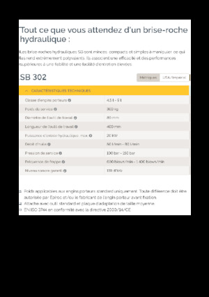 Hidraulikus törők Epiroc SB 302